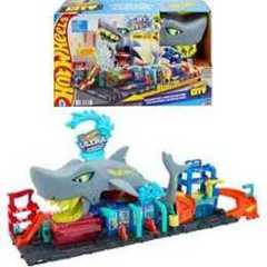 Hot Wheels City Ultra Shark Car Wash & Color Reveal Toy Vehicle
