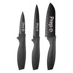 MasterChef Kitchen Knives Set of 3 for Cooking - Chef Knife, Black