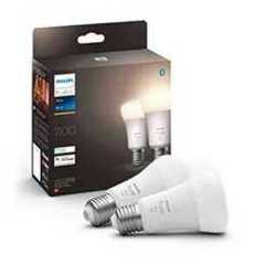 Philips Hue E27 Light Bulb, 2 Pack, White